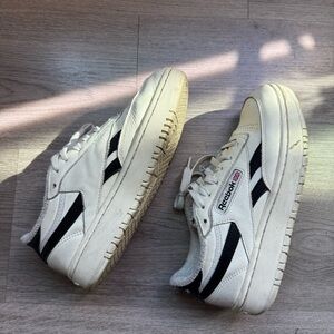 Reebok Women's White and Black Sneakers